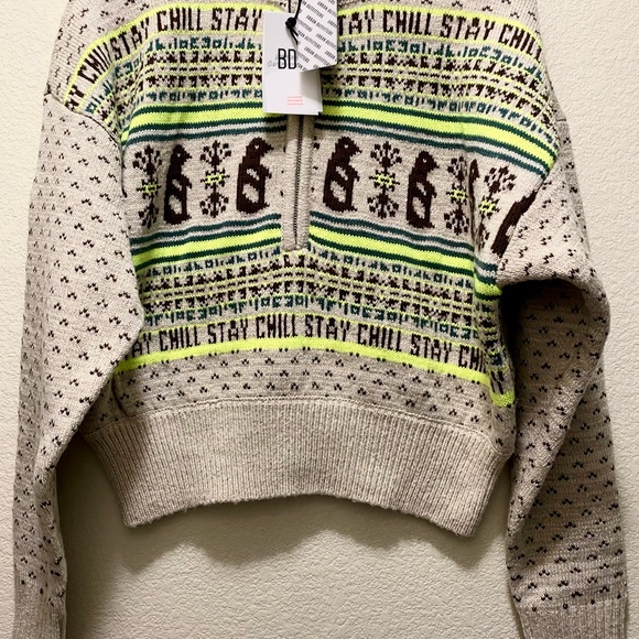 BDG Jesse Half-zip Sweater In Neutral Multi Urban Outfitters - Picture 2 of 8